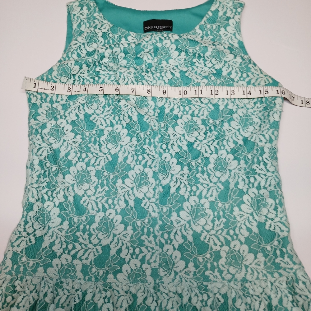 Cynthia Rowley Teal Floral Lace Dress – Small - Picture 9 of 14